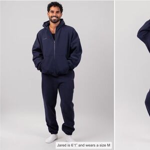 Comfrt cloud zip hoodie unisex oversized L in navy NIB